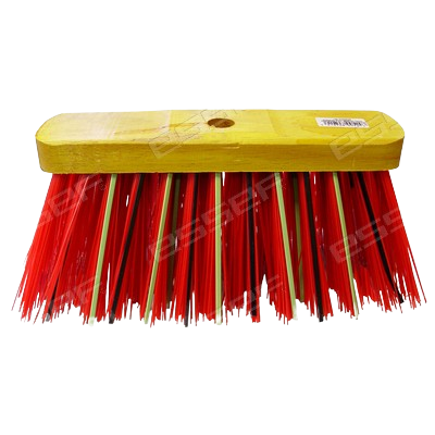 Straatbezem rood pvc  