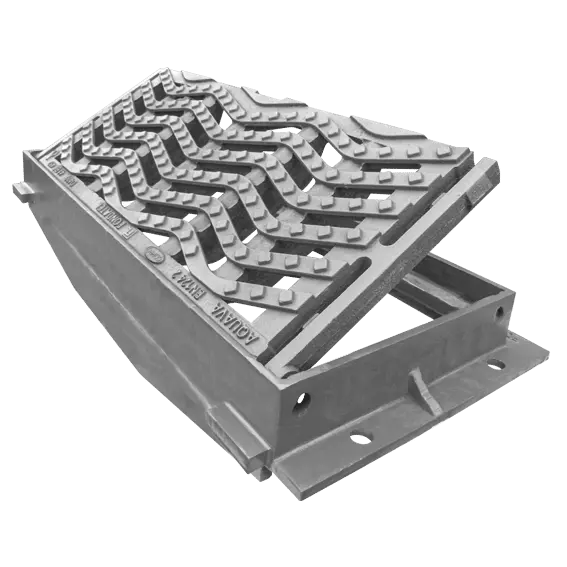 Gietijzer rioolmond Aquava kader met versterkingsbaar D400 VO=775x322mm H=78mm COPRO