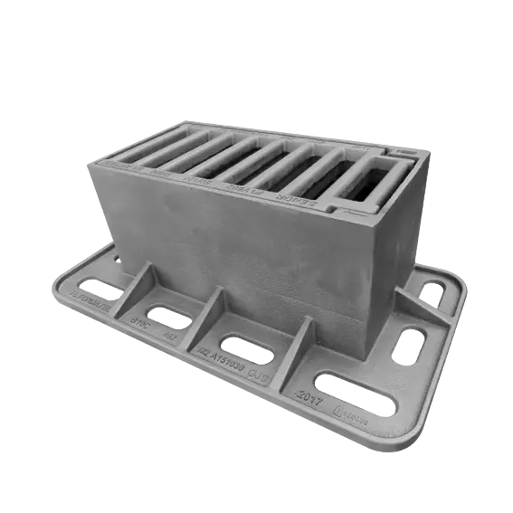 Buse d'égout en fonte B10 D400 VO=511x252mm H=240mm BENOR