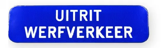 Panneau de signalisation 'exit yard traffic' SB250 700x200 bleu
