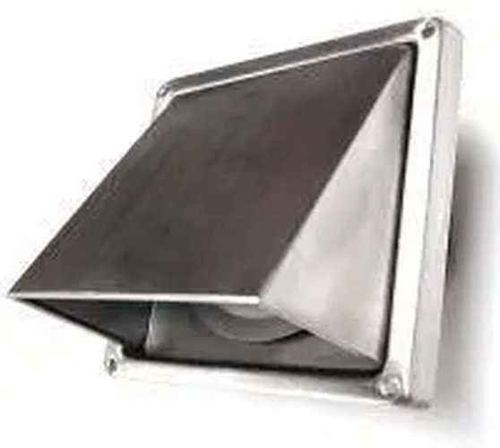 Grille d'aération avec volet central en acier inoxydable Ø125