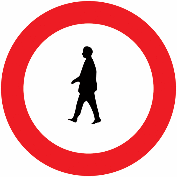 Panneau de signalisation C19 Accès piéton interdit D700