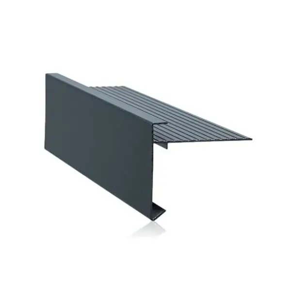 Aluminum roof edge standard 60x64mm black structured coatex l=2.5m