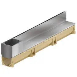 Aco Euroline 100 discreet 105 met exc. inox opzetstuk H=215mm met toegangsluik