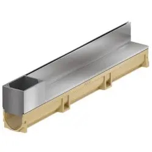 Aco Euroline 100 discreet 105 met exc. inox opzetstuk H=215mm met toegangsluik