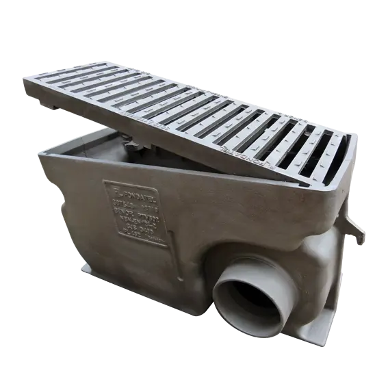 Gietij. waterslokker A8C D400 - gebogen schuine baren br=300m ug=160mm H=400 mm B 