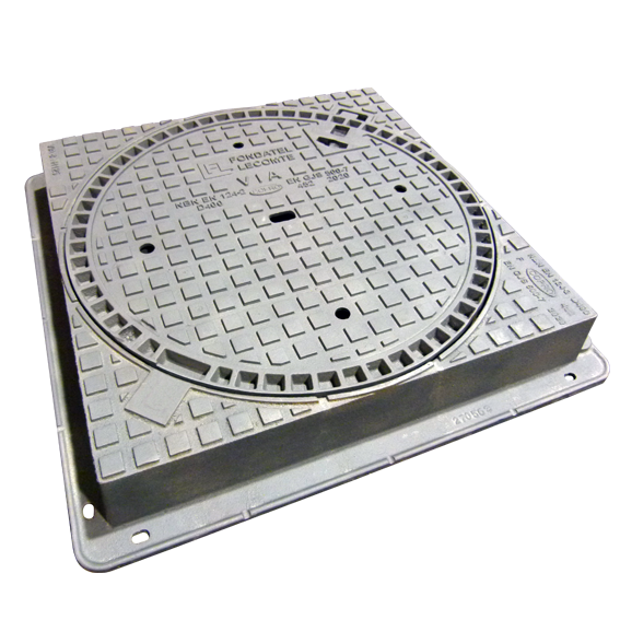 Couvercle de chaussée en fonte T108L D400 - VK D400 VO=700mm H=200mm nt-hinged COPRO