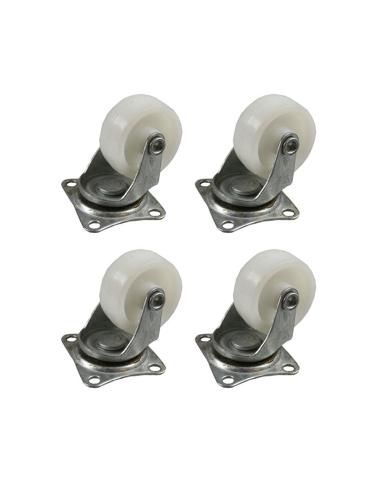 Zwenkwiel set 50 mm wit 4 delig 
