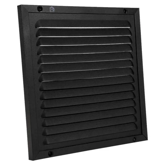 Renson 437 Alu grille black Ral 9005 with mesh 20x20