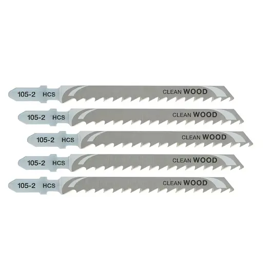 Lame de scie sauteuse HCS pour des coupes rapides et droites dans le bois et l'aggloméré, < 60mm, 100x74x4mm, (T144DP) (5pcs)