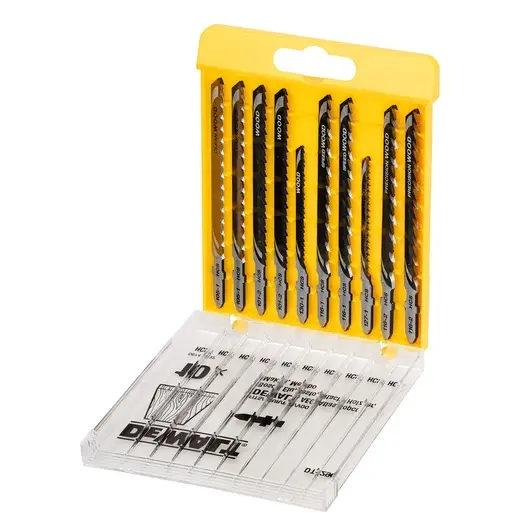 Cassette, 10-piece, jigsaw blades for wood