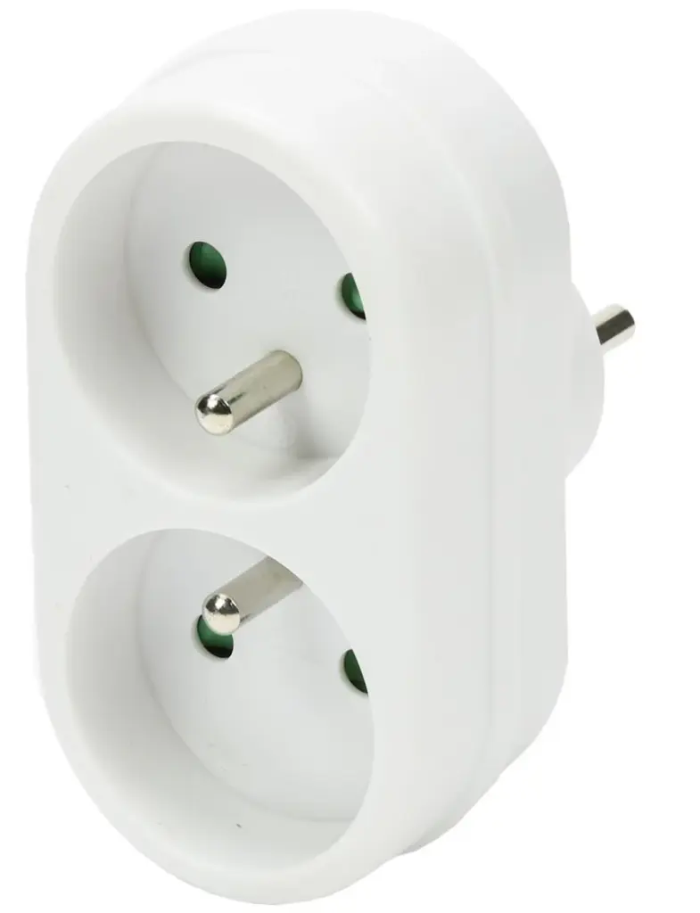 Adaptateur duo a-pin blanc