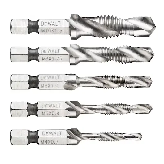 Tap Drill Bit Set - Metric Thread M4 M5 M6 M8 M10 1/4 connection
