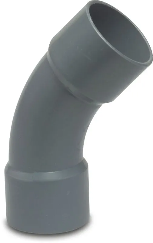 PVC druk bocht lang dia 90 45° PN10