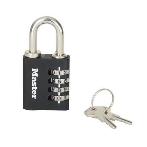 Combination Padlock Black 40mm - 27mm shackle with spare keys
