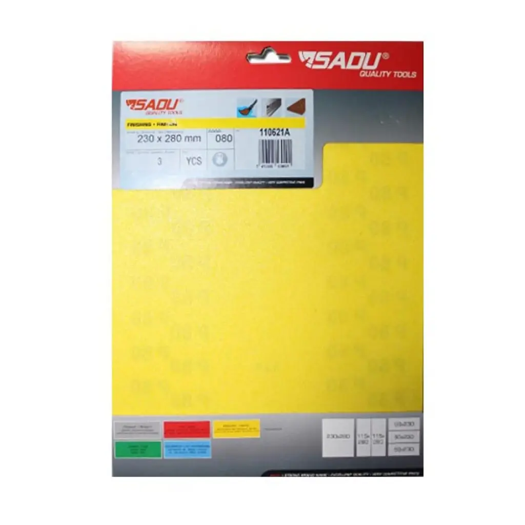 Vellen YCS 230x280 K180-geel papier (3st/pak)     