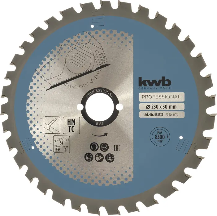 KWB Lame de scie circulaire à faible épaisseur, renforcée au carbure, ø 230 x 30 mm 85K