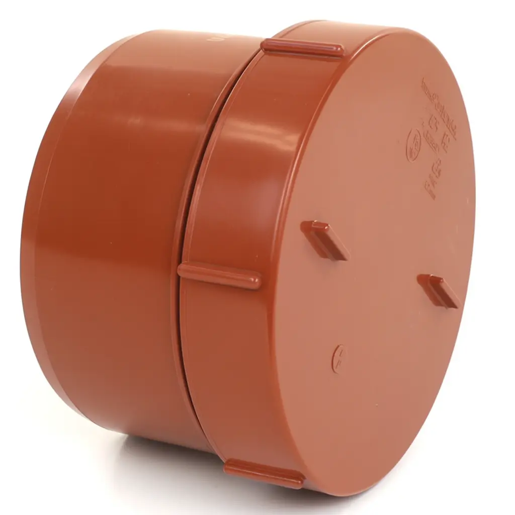 PVC schroefdeksel dia 110 roodbruin