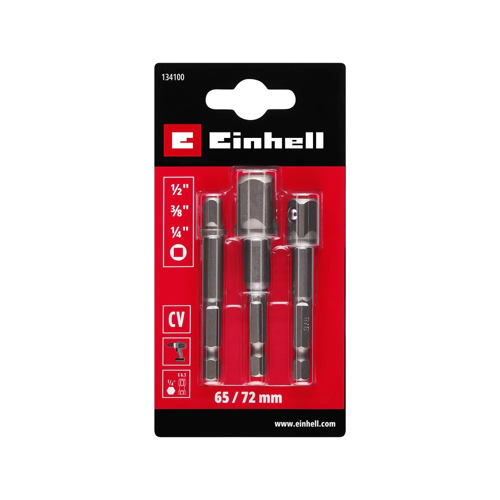 Adapterset 3 stuks 1/4", 3/8", 1" 
