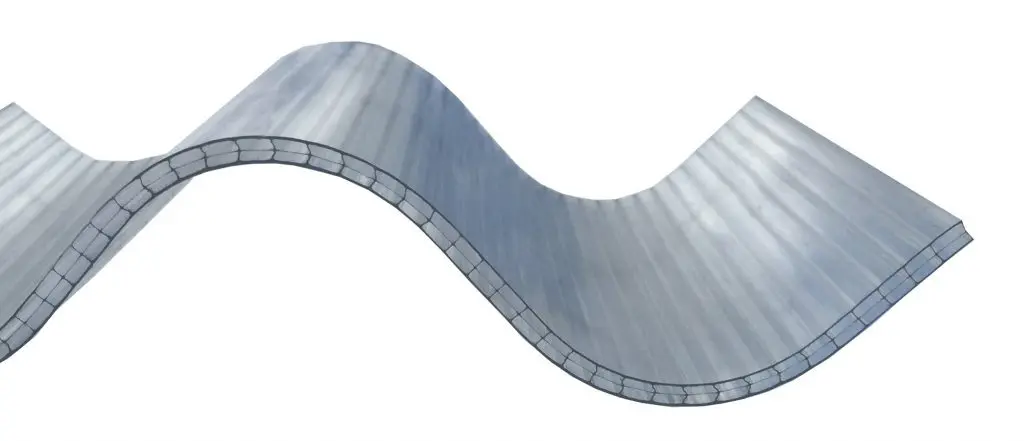 PVC corrugated sheet 3-wall 1,10x1,22m 177/51 (large wave)