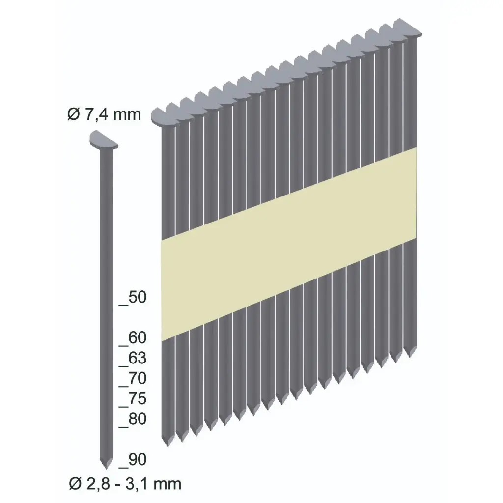 Nagels Prebena stripnagel 34° 2.8x80mm / 3000st  