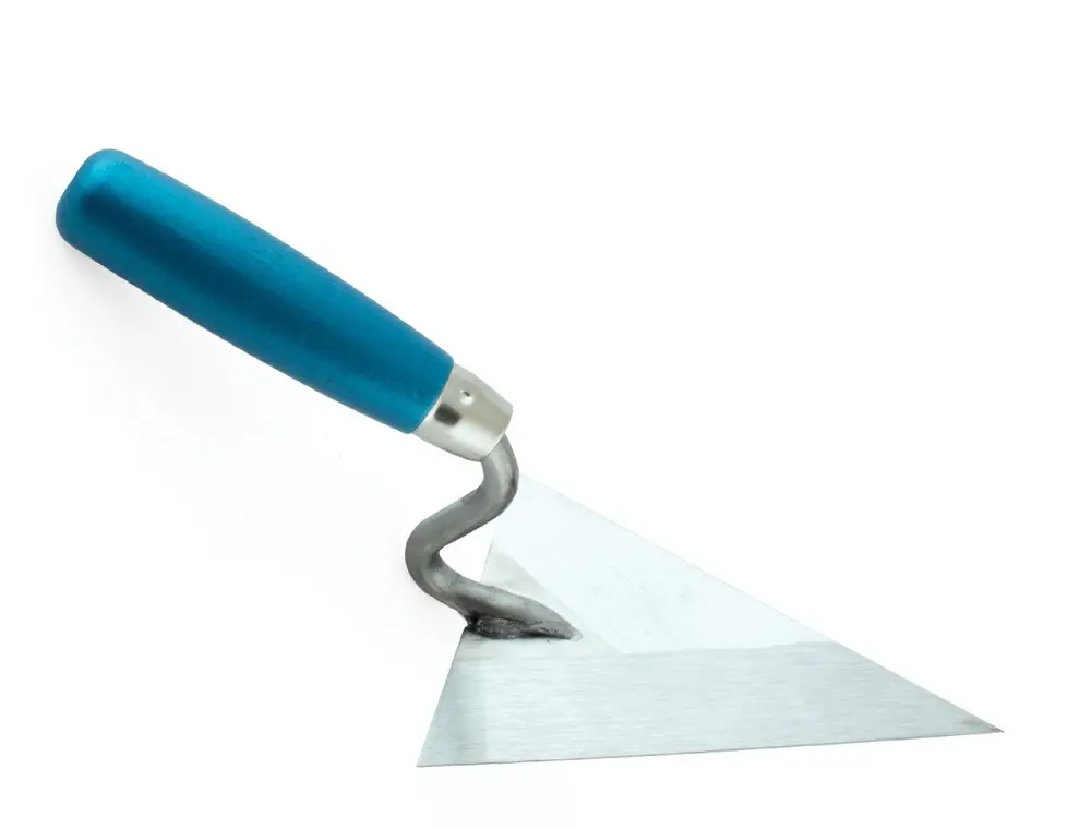 INOX Poliertruweel, in gehard RV staal, driehoekig - 140 x 105 x 1,1 mm  