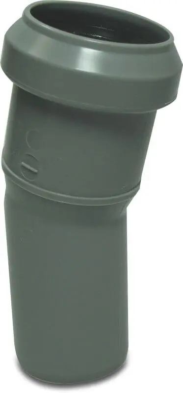 PP Bocht riolering dia 160mm 15° Msp grijs benor SN8