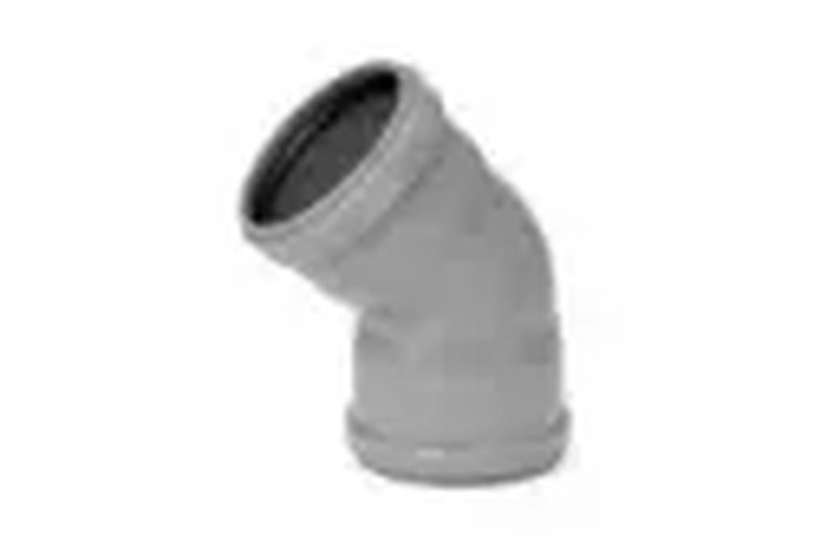 PP Bocht riolering dia 315mm 45° 2xM grijs benor SN8