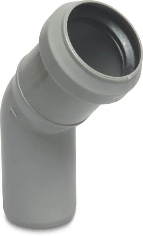 PP Bocht riolering dia 400mm 45° Msp grijs benor SN8