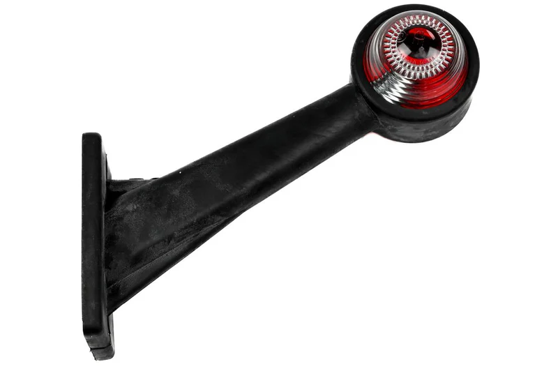 Breedtelamp rubber op steel 45° 190 mm rood/wit e keur 