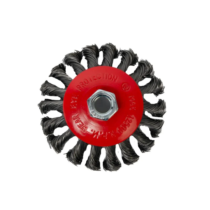 Steel brush for angle grinder twisted conical 100 mm