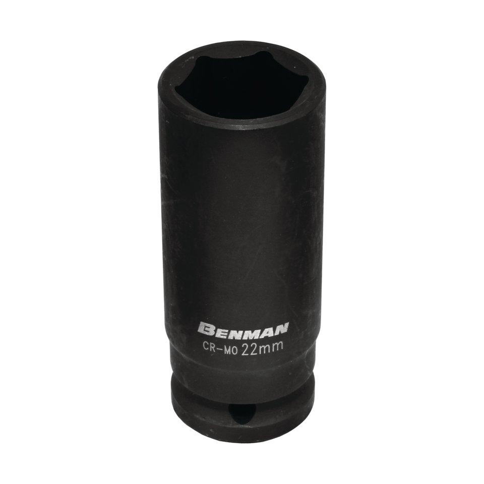 Slagdop lang 1/2" x 12mm zwart, Benman
