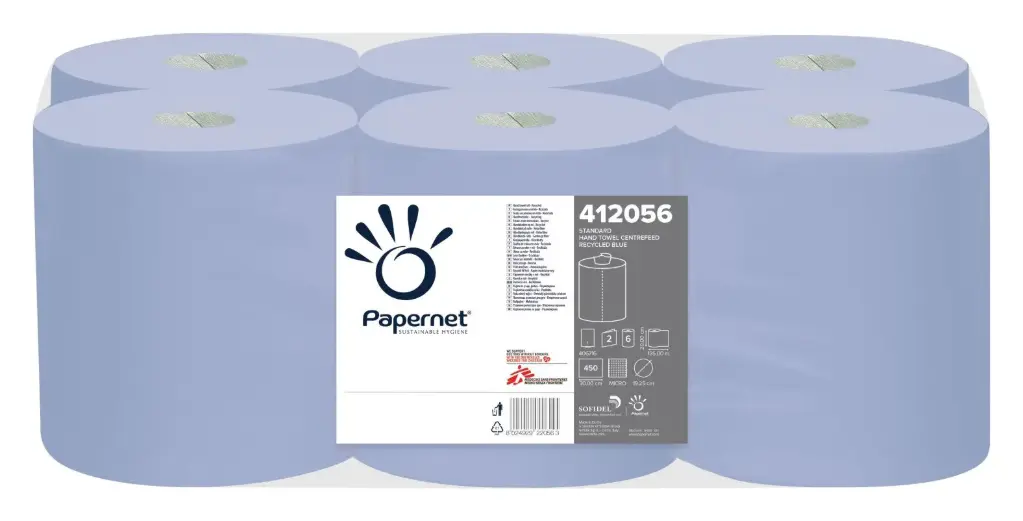 Poetsrol midi 135 mm blauw papier 