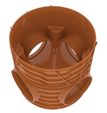 PP pit dia 630 4x250 bottom cross red brown renoflow