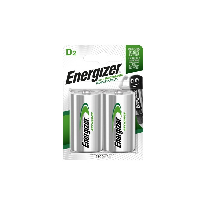 battery energizer rechargeable D 2 pcs 2500mAh