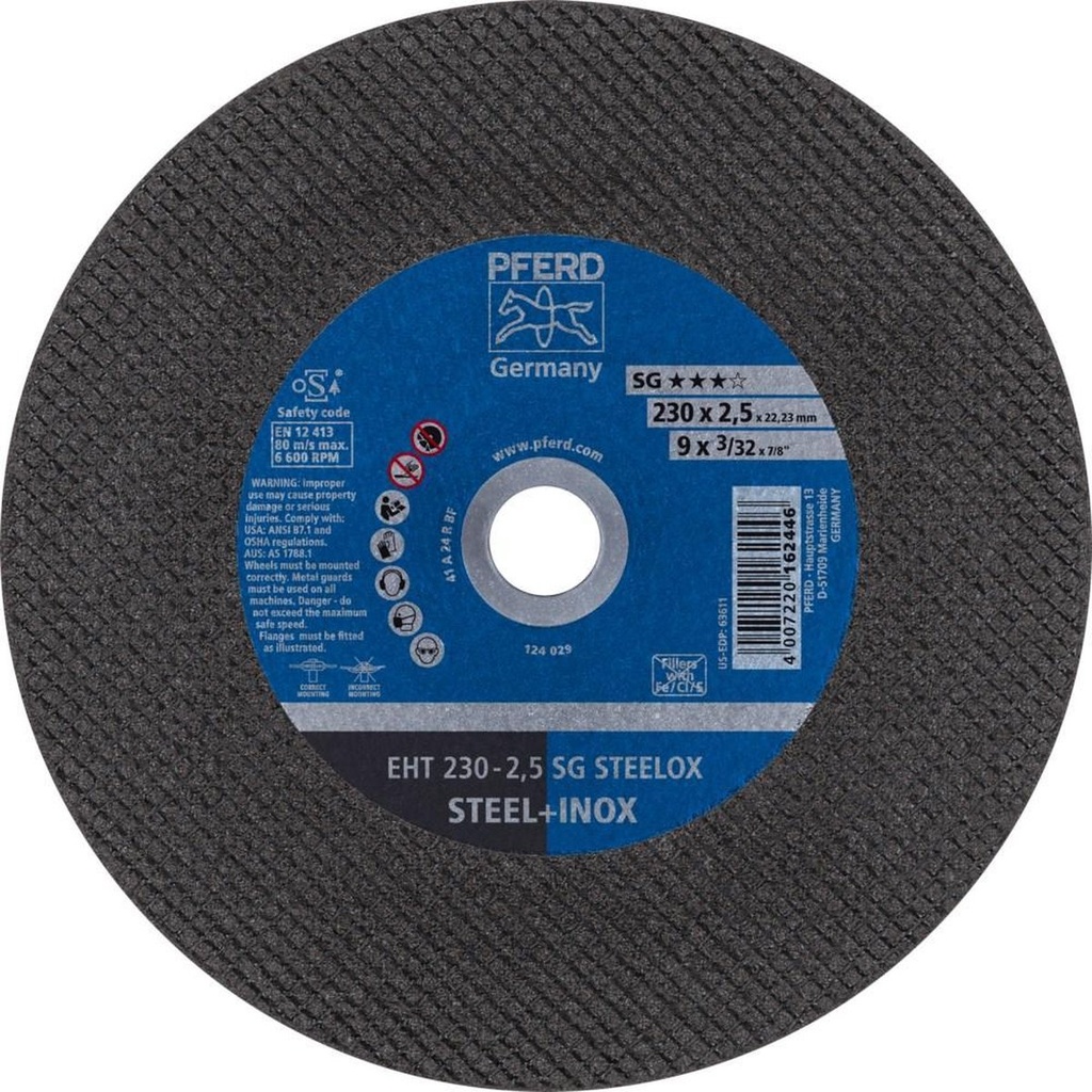 Cutting disc dia 230-2.5 SG STEELOX