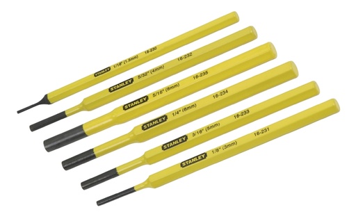 [4-18-226] Stanley centerpunt en drevel set 6 dlg 