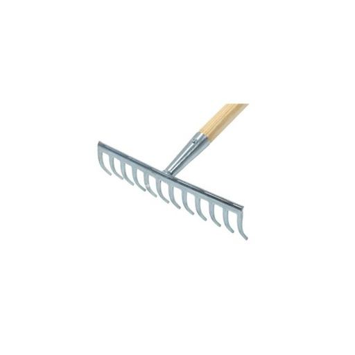 [402.12L] Rake garden rake galvanized 12T with handle De Pypere