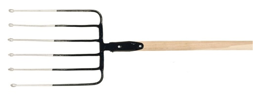 [614.D] Beet fork 6 tines with D-handle