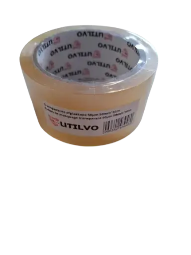[69001002] Transparante afplaktape 50 micron  50mm x 50 m Utilvo