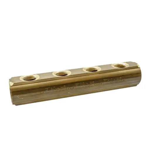 [85040000] Alpex verdeler 4-GR messing gelabeld 