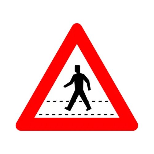 [A21] Traffic sign A21 Danger sign "Pedestrian crossing" T250