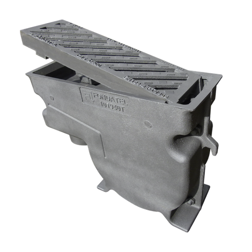 [A28-PSB] Casting street gully A28 D400 - flat sloping bars br=190mm uitg=125mm BENOR (101940TP7)