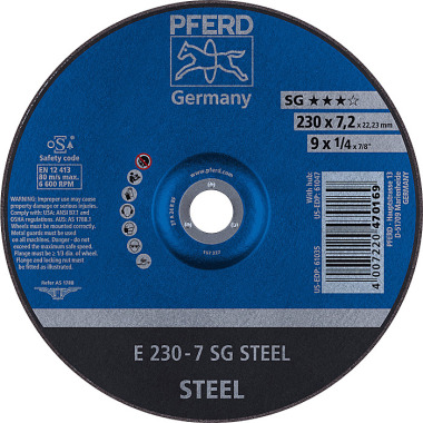 [AF230IJ] Disque à tronçonner dia 230-7 SG STEEL Pferd