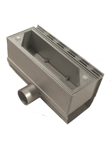 [ARDRAINTLZA] Canal d'évacuation en aluminium avec fente latérale de 2cm supervision de la trappe sortie latérale 50