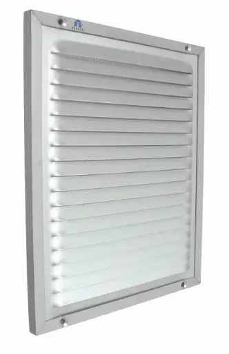 [RENSON437-15x15-NATUREL] Renson 437 Grille alu blanche avec filet 15x15