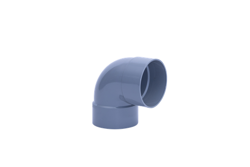 [B908] PVC bocht dia 90 87° 2xM benor grijs