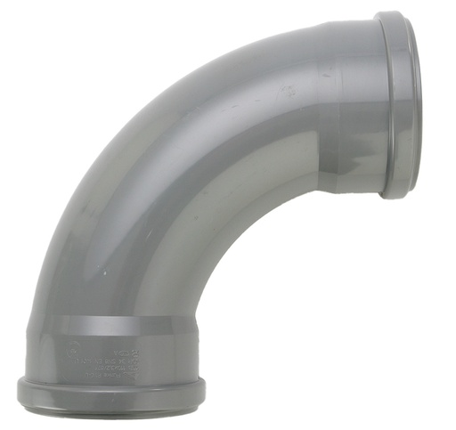 [BB1108S] PVC bend dia 110 87° 2xM gray benor long radius