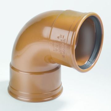 [BB1258RB] PVC bocht dia 125 87° 2xM roodbruin benor SN4