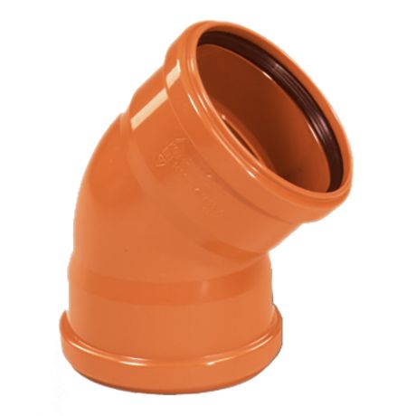 [BB1604RB] PVC bocht dia 160 45° 2xM roodbruin benor SN4 